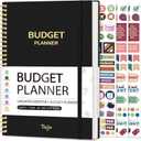 Budget Planner - Monthly Budget Book with Expense Tracker Notebook, Undated Bill Organizer & Finance Planner to Take Control of Your Money, 2025-2026 Account Book to Manage Your Finances-Black