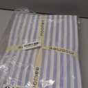 MooMee Striped Duvet Cover Set 100% Washed Cotton Linen Like Textured Breathable Durable Soft Comfy (Cornflower Blue White Classic Stripes, Twin 68"x90")