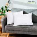 ROYALE LINENS 14 x 20 Pillow Insert - Down Alternative Throw Pillows Insert - Rectangle Pillow Pack of 2 White - Bed & Couch Pillows - Inner Cushion for Bed, Cushion for Living Room - Shams Stuffer
