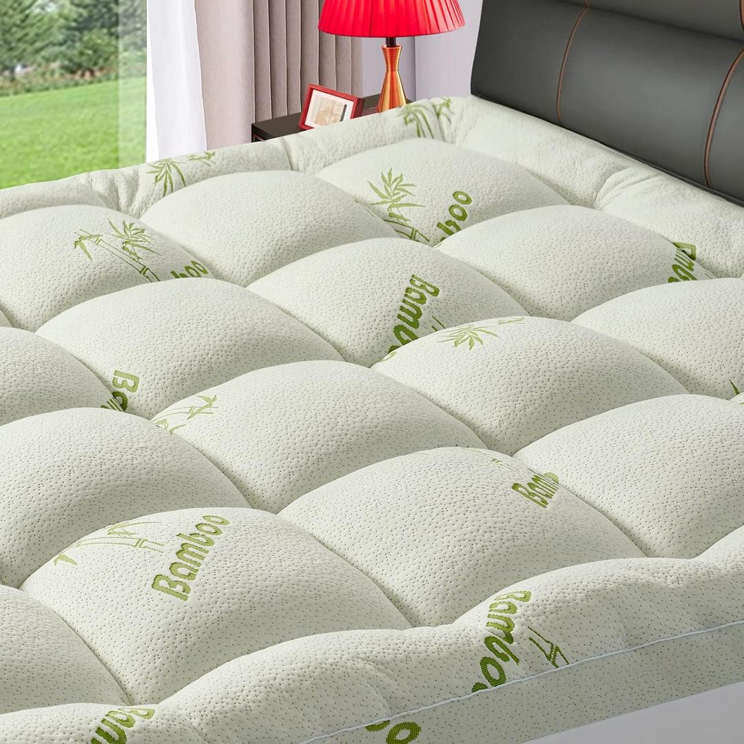 PATSBA Premium Viscose Made from Bamboo Twin XL Size Mattress Topper,1200 GSM Quilted Fitted Extra Thick Mattress Pad,Pillow Top Mattress Cover with Deep Pocket Up to 21 Inches39 * 80inch