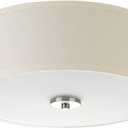 Progress Lighting P3713-09 Inspire Two-Light Flush Mount, Brushed Nickel (Flush Mount - 13x13x 5.5 in)