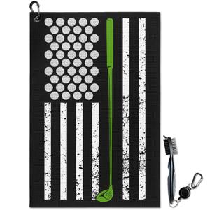 awufncksn Independence Day Golf Towel and Brush Set, Fourth of July Golf Bag Towel with Clip, American Flag Golf Accessories Cleaning Kit, 250 Years for Men and Women Golf Fan Golfers Golf Lover