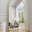 Koonmi 30"x71" Arched Full Length Mirror, Gold Large Floor Mirror with Aluminum Alloy Frame, Standing Hanging or Leaning Wall-Mounted Full Body Mirror for Living Room and Bedroom