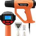 FOSHIO Heat Gun 2000W Hot Air Gun Kit with Large Digital LCD Display Variable Temperature Control 122~120250- 650with 4 Nozzles, Overload Protection for Vinyl Wrap, Crafts, Shrink Tubing