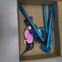 35" Blue Hummingbird Wind Chimes, Indoor Outdoor Glass Painted Mobile Chime for Patio, Balcony, Garden, Yard, or Home Window Decoration, Lifelike Stained Metal Style with Deep Tone Music, Lawn Hanging