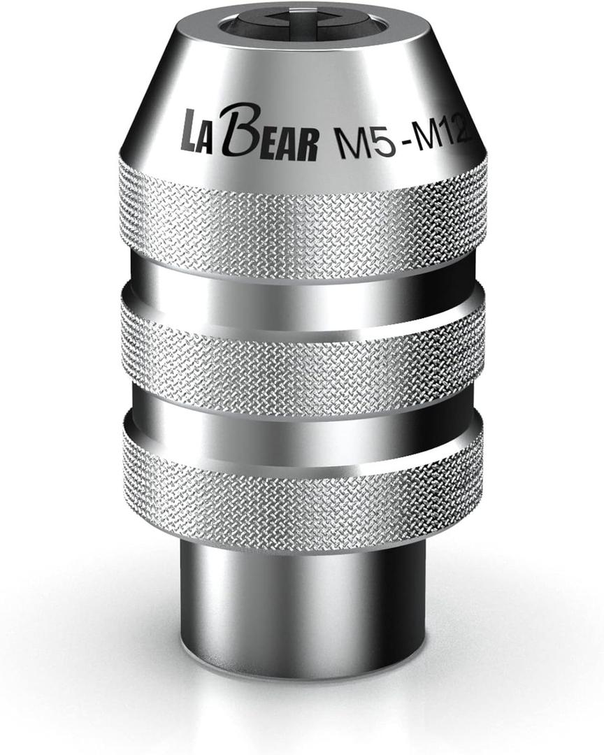 LABEAR - 3/8-Inch Drive Adjustable Tap Socket, Interchangeable Tap Chuck Adapter for Metric M5-M12 Taps, Cr-V Steel Tap Holder for Ratchet Wrenches, T-Handles, Reamers & Screw Extractors