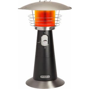 Cuisinart Portable Tabletop Patio Heater, 11,000 BTU Outdoor Propane Heater with Safety Tilt Switch and Adjustable Heat, Burner Screen Guard, 30 sq. Foot Heat Range, Black