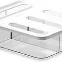 Food Storage Bag Organizer, 4 Slot Plastic Sandwich Bag Organizer for Kitchen Storage, Baggie Organizer for Drawer with Labels Included, Gallon, Quart, Sandwich, Snack, and Slider Bags (White/Clear)