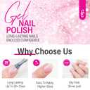3 x CHUCHU Gel Nail Polish for Manicure: Glitter Pink and Moonlit White Colors UV Nail Polish - 8ml Duo Gel Polish for Women Beginners Nail Enthusiasts - Summer Spring Home Nail Art Design Salon Gift