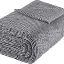 L'AGRATY Knitted Weighted Blanket - 60"x80" 15lbs Cooling Chunky Knit Heavy Blanket for Adults Braided Crochet Throw Thick Cable Yarn Knit Decorative No Beads Evenly Weighted Machine Washable (26-magmatic Gray)