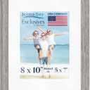 Icona Bay - 8x10 Alder Gray Picture Frame with Mat - Sturdy Wood Composite Photo Frame with Removable 5 x 7 Mat - Sleek Design, Table Top or Wall Mount - Exclusives Collection