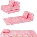 MeMoreCool Glow Trifold Sofa Bed for Kids, Folding Futon Mattress and Chair, Foldable Floor Couch for Playroom and Trifold Mattress for Sitting