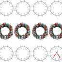 12 Pcs 12'' Christmas Wire Wreath Frames Rings with Plier Metal Live, Heavy Duty Round Wreath Forms for Xmas Garden Home Party Decorations Floral Arrangements Craft Supplies, Adjustable Shape, Green
