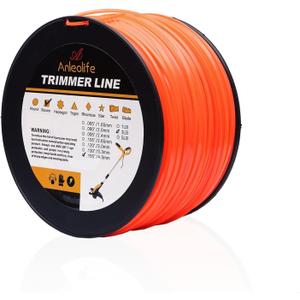 A ANLEOLIFE 3-Pound Commercial Square .155-Inch-by-280-ft String Trimmer Line in Spool,with Built-in Line Cutter, Orange