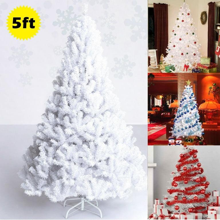 5Ft Christmas Tree Artificial PVC W/Stand Indoor Outdoor Decoration White