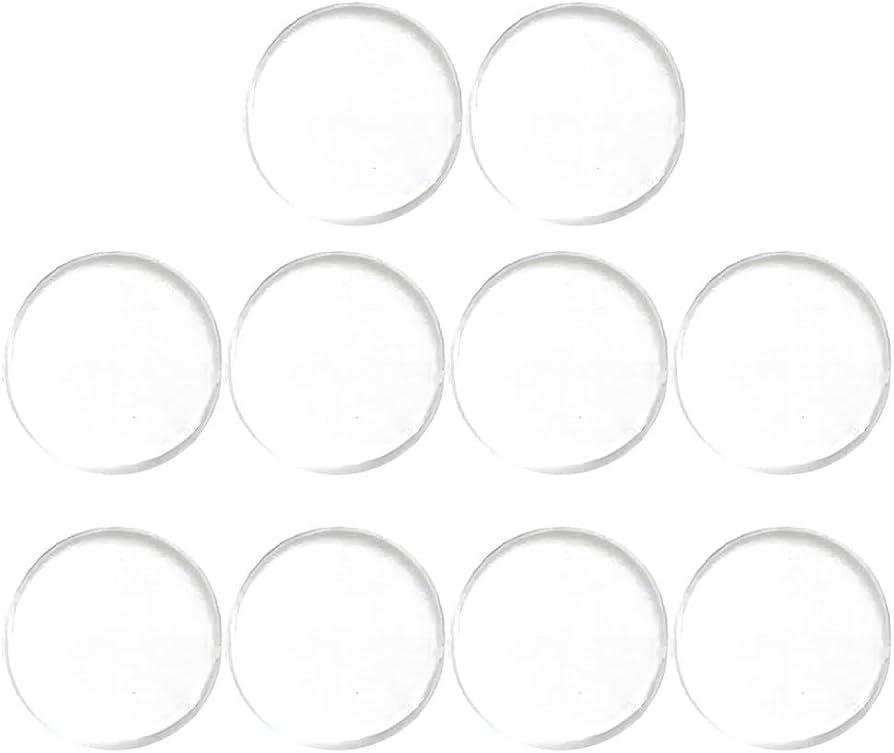 14mm Cue Tip Ferrule Pads for Billiards and Snooker Cues, Transparent Acrylic Discs, Durable and Consistent Performance, 12pcs