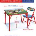 Mickey Mouse Table & Chair Set for Toddlers 24-48M, Includes 1 Table & 1 Chair : 20"L x 20"W x 16.4"H, Chair: 12"L x 11.6"W x 17"H - Weight Limit: 70 lbs