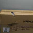 Stainless Steel Litter Box with Lid, 135 Flip-Top Extra Large Cat Litter Pan, Enclosed Metal Litter Box with Litter Scoop & Filter Pedal, Odor Free, Front & Top Dual Entry (Dark Gray)