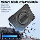 Waterproof Case for iPad 11th(A16) 2025&10th 2022 10.9", IP68 Waterproof, Full-Body Shockproof, 360Rotating Kickstand, Adjustable Shoulder Strap, Built-in Screen Protector, Black