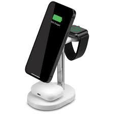iLive 3-in-1 Wireless Charging Stand - White
