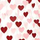 Pink Burgundy Party-Decorations Heart Garland - 62FT Wedding Hanging Streamer Banner,Valentines Birthday Baby Bachelorette Engagement Mothers Day Bridal Shower Backdrop Decor Hugtmr