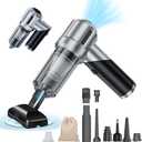 Portable Cordless Foldable 20000PA High Power Mini Vacuum Cleaner, 4-in-1 Compressed Duster & Air Blower & Pump, Hand Held Vacuum, Brushless Motor, for Car, Home, Office, Pet, Camping (Black)