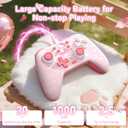 Kuitmor Pink Switch Controller,Hello Kitty Hall Effect Controllers Wireless for Switch 2/1/OLED/Lite,PC,Android,iOS, Bluetooth + Wired + 2.4G Receiver (Sold Separately),1000mAh Battery,6-Axis Gyro,Dual Vibration,RGB Breathing Light