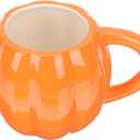 DOITOOL Ceramic Pumpkin Mug Halloween Pumpkin Cup Cute Halloween Coffee Mug Orange Milk Cup for Milk, Latte, Cappuccino, Espresso, Hot Beverage (500ml)