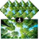 Aheroi Flourescent Light Covers, 4 Pcs 4 x 2 FT Magnetic Light Covers for Ceiling, Classroom Light Cover Ceiling Light Filters, Florescent Office Decor Fixture Replacement Globes & Shades(Forest)