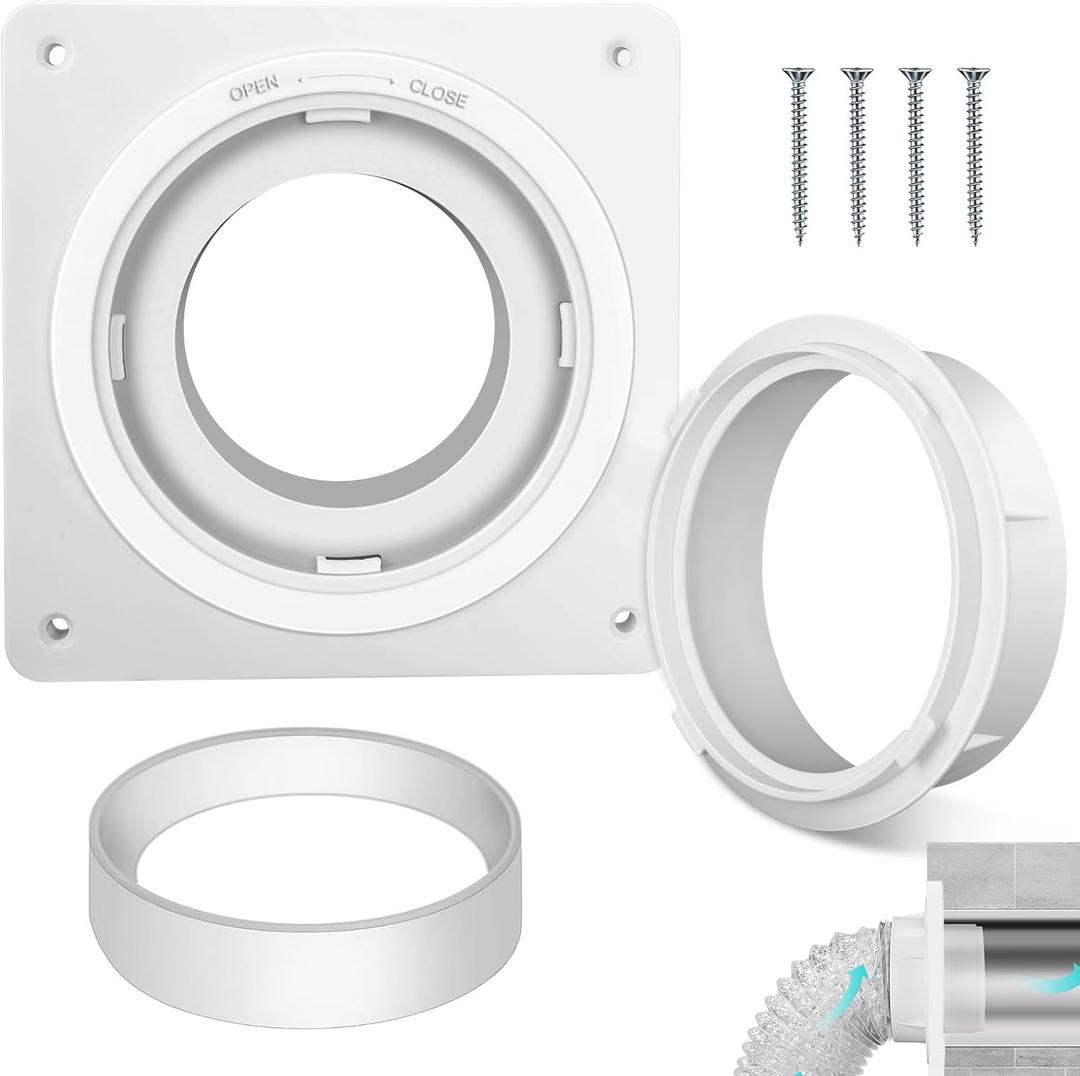 Dryer Vent Wall Plate,Dryer Vent Connector Kit,Twist Lock Dryer Duct Connector Kit with Quick Connect & Disconnect Fits 4 Inch Tubes Hose, for Dryer,Bathroom,Wall Exhaust Vent, etc