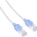 Monoprice Cat6A Ethernet Network Patch Cable - 30 Feet - White | 5-Pack, 10G - SlimRun Series