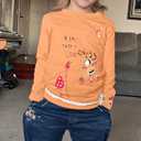 MAXIMGR Toddler Girl Clothes Baby Girl Outfits Cute Long Sleeve Cartoon Top + Jeans Pants Fall Winter Girls Clothing Sets (6 Years, Light Orange)