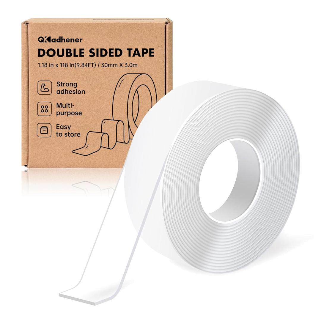 3 x Double Sided Tape Heavy Duty, Nano Double Sided Adhesive Tape, Multipurpose Clear Mounting Tape for Walls, Office Decor, Picture Hanging, and Posters, Hanging Adhesive Strips (9.85FT)
