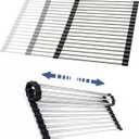 CHIRISEN Expandable Large Roll Up Dish Drying Rack, Foldable Over The Sink Dish Drying Rack, Rolling Dish Drainer Stainless Steel Roll Rack for Kitchen Sink Counter (Black, 21.25x12.79)