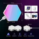 Hexagon LED Light Panels 8 Pack RGB Wall Decor Lights with Music Sync, App & Remote Modular Home & Christmas Decor for Bedroom, Living Room, and Room Decor
