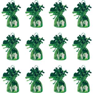 Beistle Metallic Wrapped Balloon Weight Pack of 12 (Green)