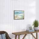 Abstract Beach Framed Painting Artwork: Seaside Chair Wall Art Seascape Hand Painted Painting for Vacation Villa (16" W x 11" H, Multiple Sizes/Material)