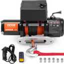 VEVOR 6000 lb 1/4 Electric, 12V DC Winch with 1/4 in x 55 ft Synthetic Rope Aluminum Fairlead Wireless & Wired Remote Control, Truck Trailer, IP55 Waterproof Towing for Off Road SUV ATV UTV Jeep Boat
