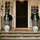 4.3Ft 2 Pcs Large Inatable Christmas Ornaments Balls Outdoor, Topiary Decorations for Urn Porch, Yard Garden Garden Easter Decor Black
