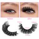 False Eyelashes Volume Russian Strip Lashes D-Curly Fake Eyelashes Extension Wispy Cat Eye Lashes Handmade Soft Reusable 14 Pairs Lashes Pack