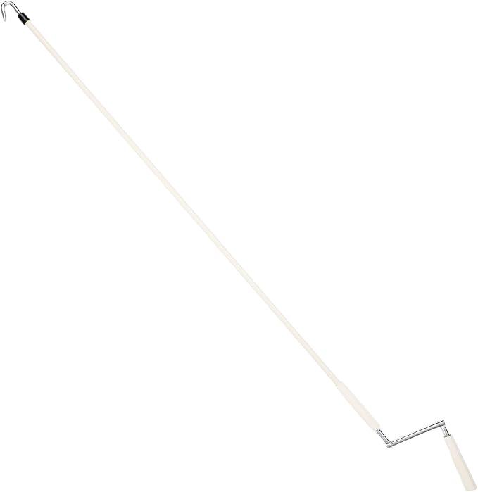 Pickmesh Exterior Roller Shade Universal Crank Wand Replacement Metal Crank Wand Telescoping Skylight Pole with Hook for Exterior Sun Shades Outdoor Indoor Roller up Blinds(Beige)