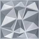 Art3d 3D Paneling Textured 3D Wall Design, Grey Diamond, 19.7" x 19.7" (12 Pack) (Matt Grey)