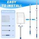 Chicken Poop Scooper, 304 Stainless Steel Shovel Head, 4-in-1 Chicken Litter Scoop with Handle for Chicken Coop & Pet Waste Cleaning, Multifunctional Litter Sifting Shovel(20 to 49")