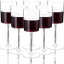 Ciaell 6 Pack Clear Plastic Wine Glasses - 14Oz Plastic Wine Glasses with Stem - Disposable Stemmed Wine Glasses for Parties & Weddings & Outdoors & Valentine's Day