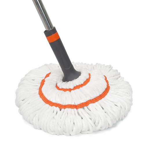 Self-Wringing Twist Floor Mops – 55” Long Handle Microfiber Mops for Hardwood Floor Cleaning, Heavy Duty Easy Squeeze Wet Mop for Tile Marble Wood Laminate