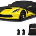 420D Waterproof for C7 Corvette Car Cover All Weather Protection Waterproof Windproof for 2014-2019 C7 Stingray, for C7 Chevy Corvette Stingray Z51 Z06 (Black)