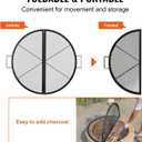 VEVOR X-Marks Fire Pit Grill Grate, Foldable Round Cooking Grate, Heavy Duty Steel Campfire BBQ Grill Grid with Handle and Support X Wire, Portable Camping Cookware for Outside Party, 36 Inch Black