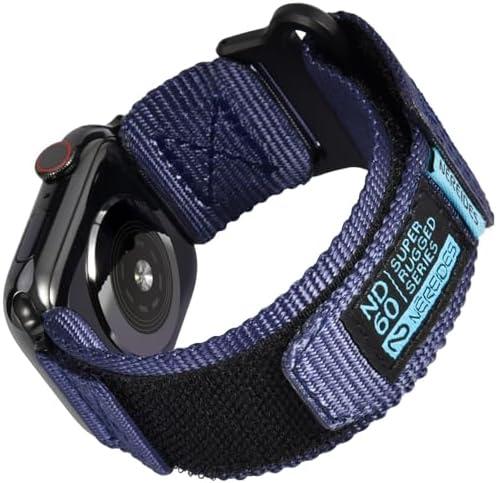 Nereides Compatible with Apple Watch Series 10 Band Series 9/8/7/6/5/4/SE/SE2/Ultra 1/2, Nylon Sports Strap with Woven Design for 49mm/46mm/45mm/44mm (L, Blue)