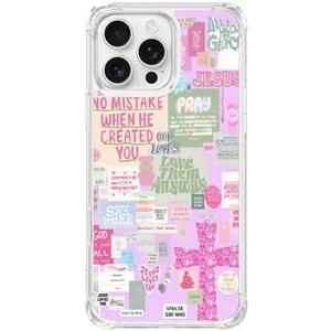 MMYAJT Classic Religious Sayings Phone Case Fit for iPhone 16 15 14 13 12 11 Plus Pro Max Mini Xr Xs Max — Wireless Charging Pink Aesthetic Cross God Jesus Phone Cover Gift for Boy Girl Men Women