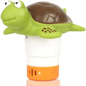 Mini Floating Chlorine Dispenser Holder Fits 1 Inch Chemical Tablets ONLY,Pool Chlorine Floater for Spa, Hot Tub and Small Pools (Turtle)